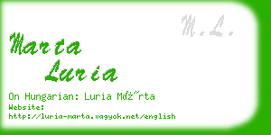 marta luria business card